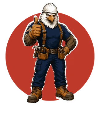 America ADU Dallas contractor eagle mascot representing trusted ADU construction and backyard guest house services
