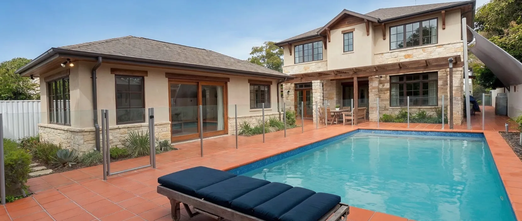 Backyard guest house builders Dallas TX creating a private poolside ADU suite for family guests and flexible living by America ADU